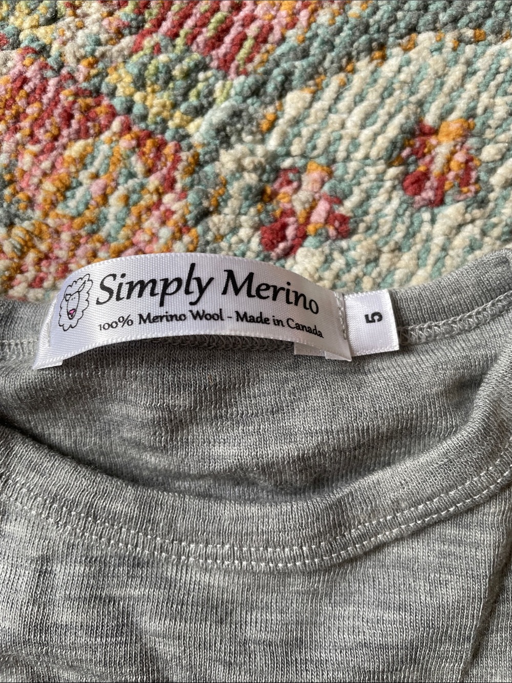 Simply Merino Kids Long-Sleeve Thermal Top - Gray - Picture 2 of 3